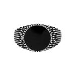 Bague Argent Blanc Tom Email Noir - Bagues grosses Homme | Marc Orian
