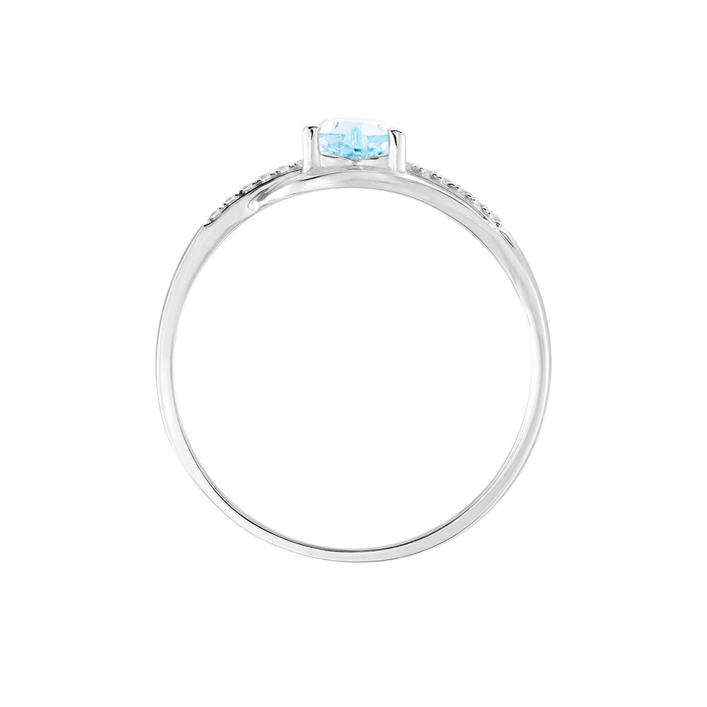 Bague Silucia Or Blanc Topaze Et Oxyde De Zirconium - Bagues pierres fines Femme | Marc Orian