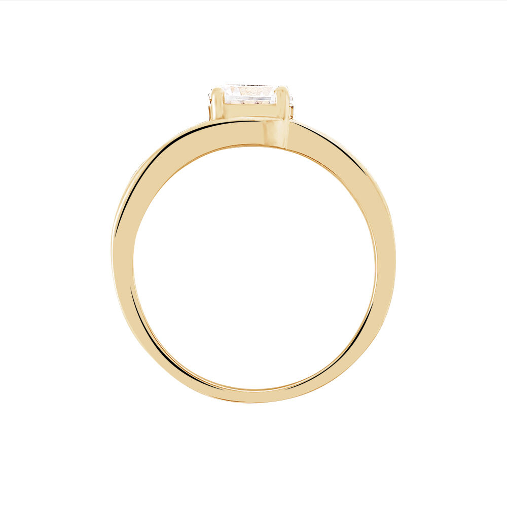 Bague Solitaire Khali Plaqu&eacute; Or Jaune Oxyde De Zirconium - Bijoux fantaisie Femme | Marc Orian