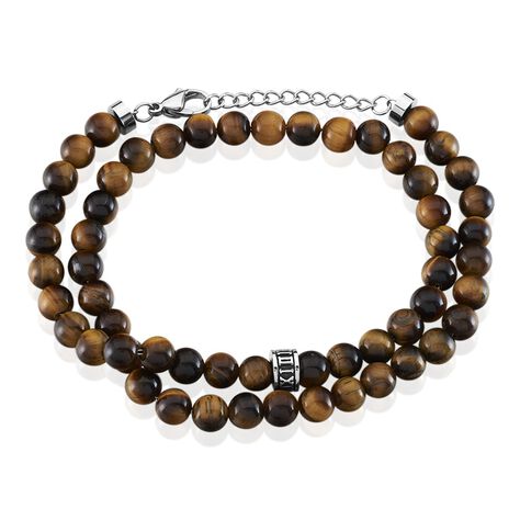 Bracelet Double Tour Boules Acier Gris Lachlan - Bracelets chaînes Homme | Marc Orian