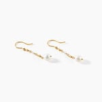 Boucles D'Oreilles Pendantes Bindy Argent Dor&eacute; A L'Or 750/1000 Perle De Culture - Pendantes  | Marc Orian