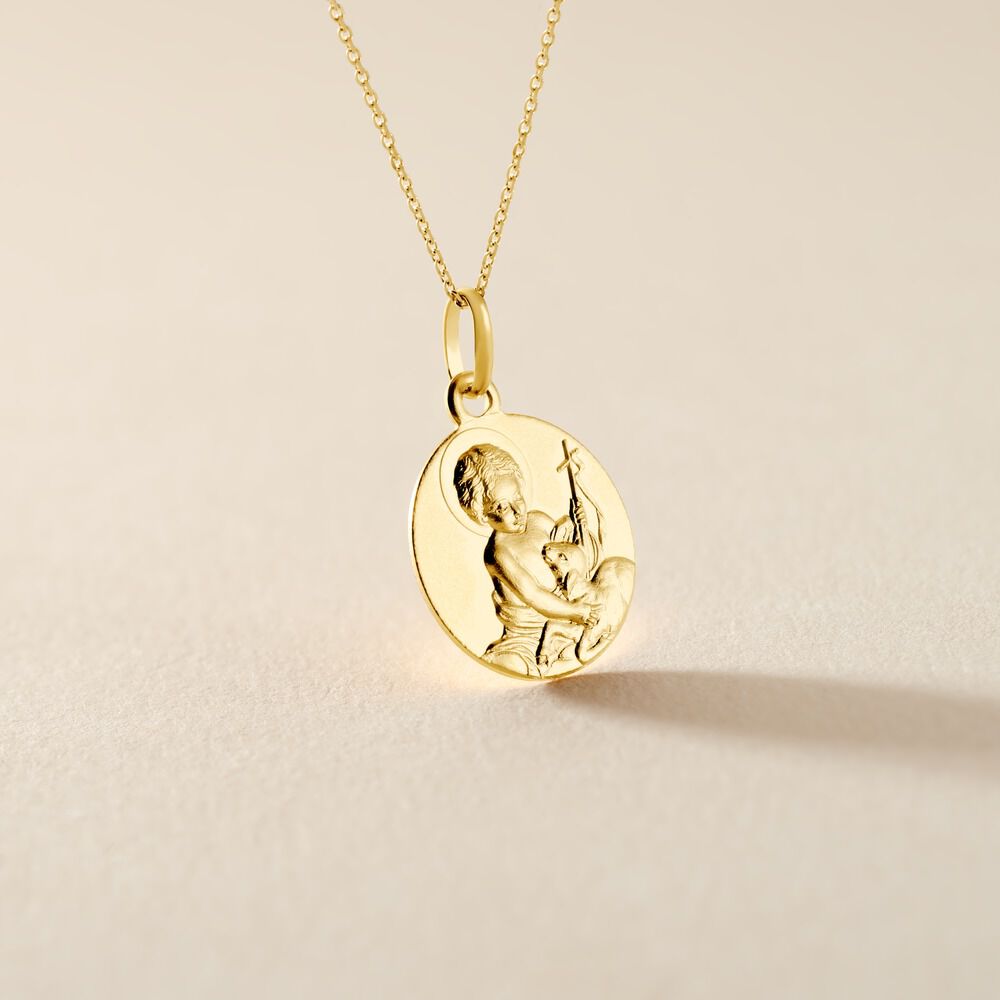 Pendentif Baptiste Or Jaune - Médailles et médaillons Famille | Marc Orian