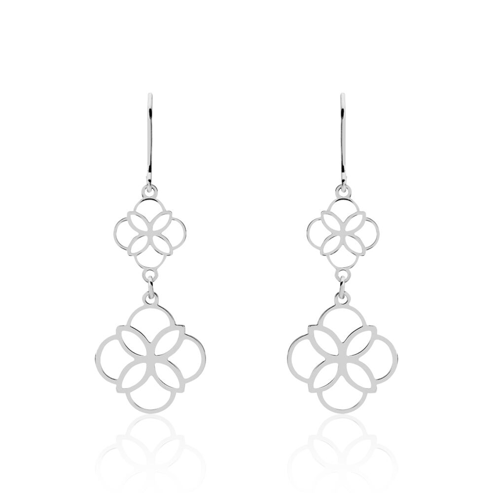 Boucles D'oreilles Pendantes Letizia Argent Blanc - Pendantes Femme | Marc Orian