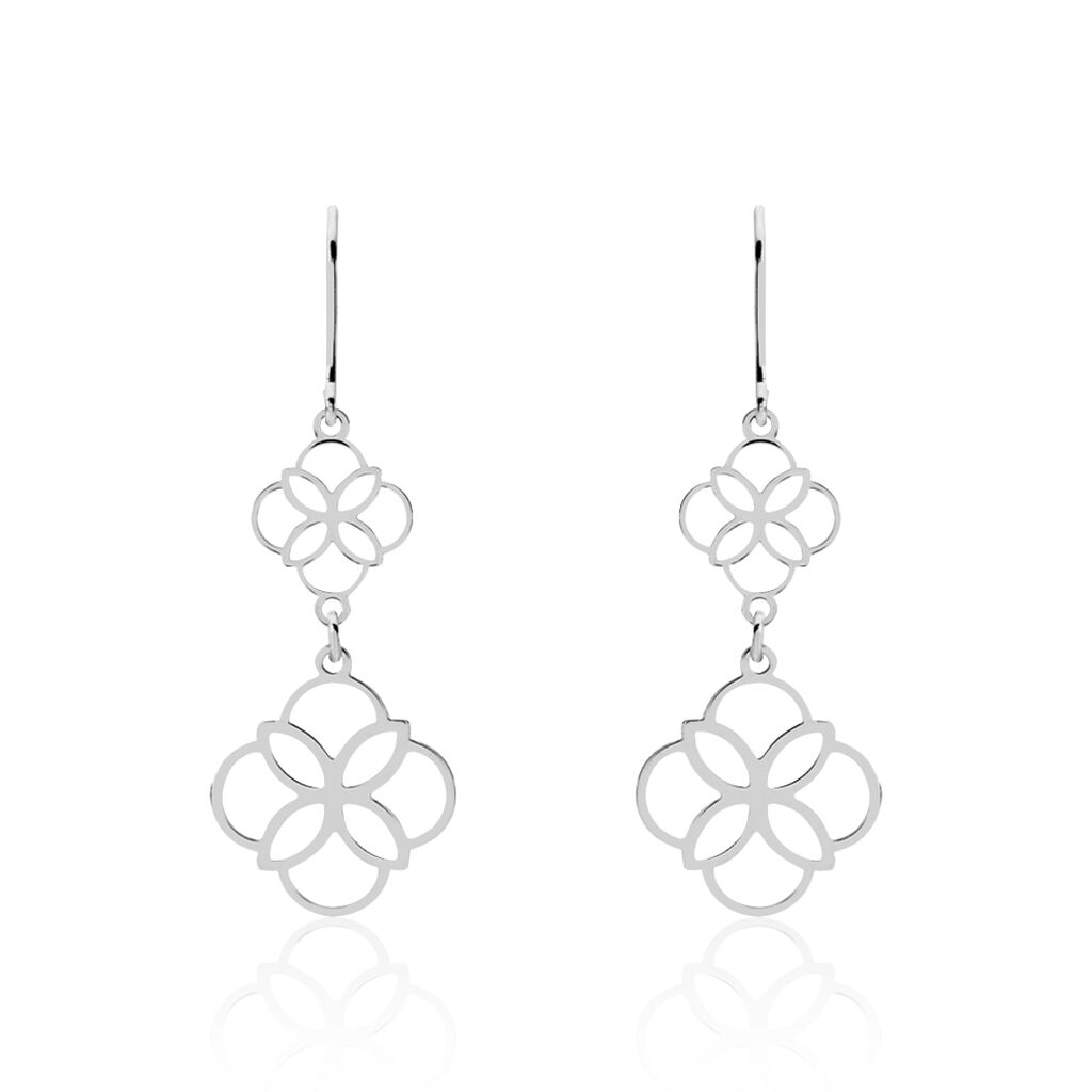 Boucles D'oreilles Pendantes Letizia Argent Blanc - Pendantes Femme | Marc Orian