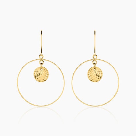 Boucles D'oreilles Pendantes Iakopa Acier Jaune - Pendantes Femme | Marc Orian