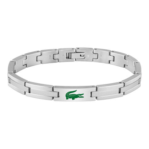 Bracelet Lacoste Stencil Acier Blanc - Bracelets cha&icirc;nes Homme | Marc Orian