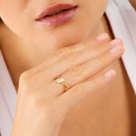 Bague Meyrem Argent Dor&eacute; A L'Or 750/1000 Oxyde De Zirconium - Bagues avec pierre Femme | Marc Orian