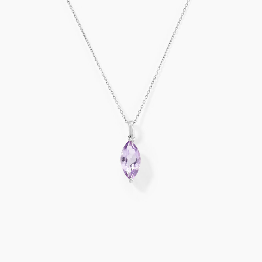 Collier Or Blanc Raquel Am&eacute;thyste - Colliers avec pierres Femme | Marc Orian