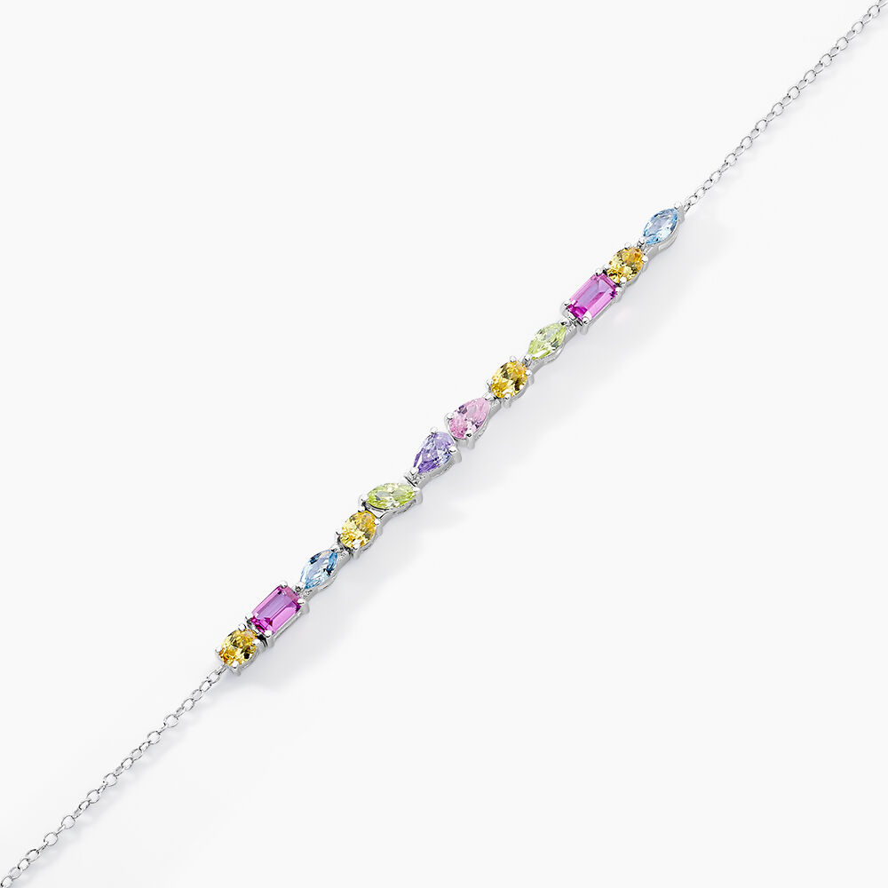 Bracelet Evasion Argent Blanc Pierre De Synthese Oxyde De Zirconium - Bracelets chaînes Femme | Marc Orian