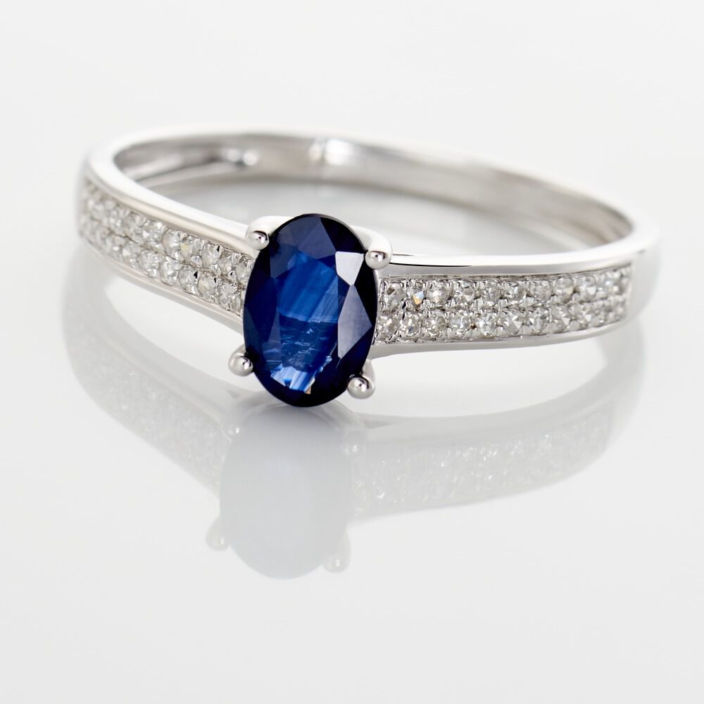 Bague Crista Or Blanc Saphir Et Diamant - Solitaires Femme | Marc Orian
