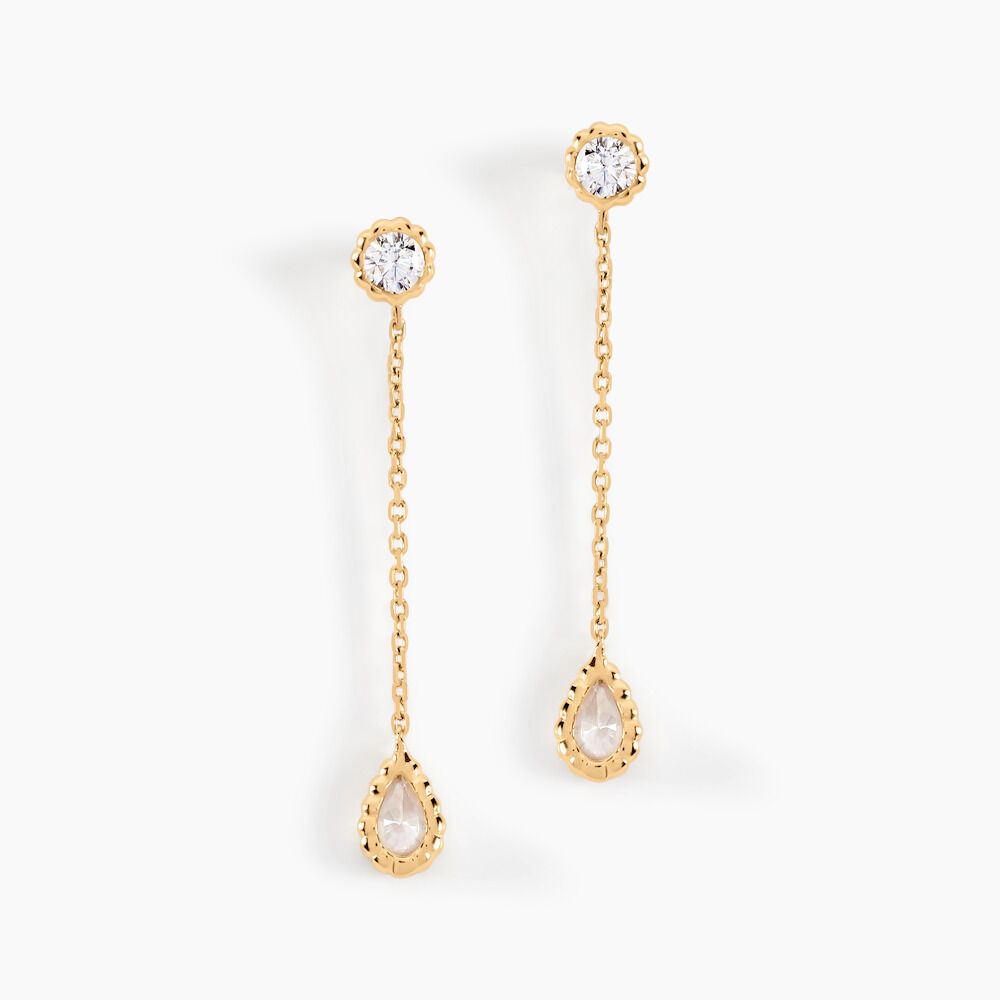 Boucles D'oreilles Pendantes Kadidja Or Jaune Oxyde De Zirconium - Pendantes Femme | Marc Orian