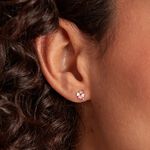 Boucles D'oreilles Puces Trefle Email Or Jaune - Puces Enfant | Marc Orian