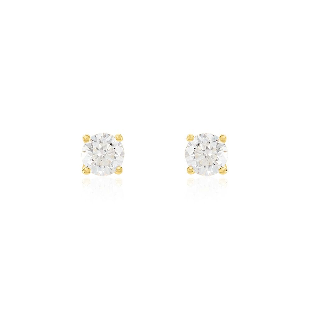 Boucles D'oreilles Puces Or Jaune Aphrodite Diamants - Puces Femme | Marc Orian