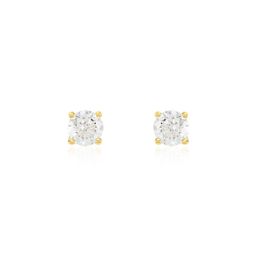 Boucles D'oreilles Puces Or Jaune Aphrodite Diamants - Puces Femme | Marc Orian