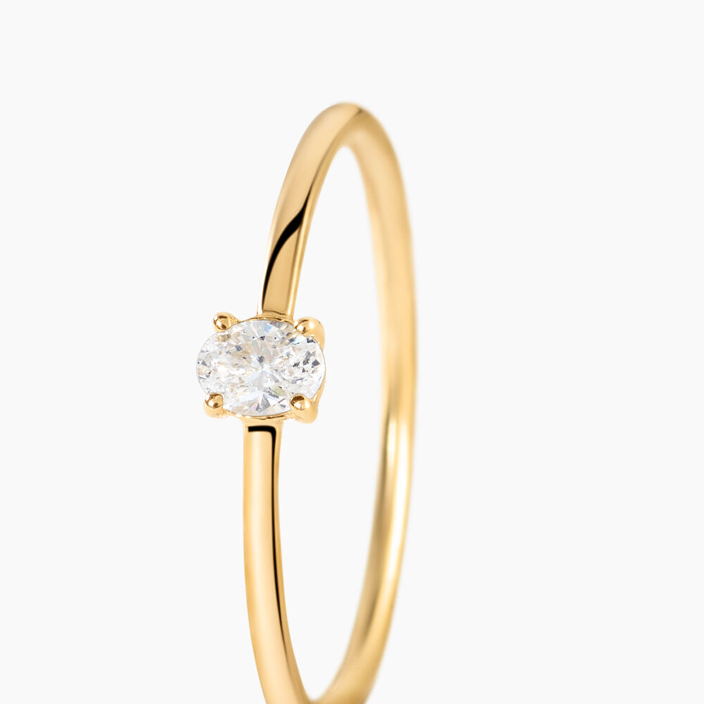 Bague Rudianus Or Jaune Diamant Synth&eacute;tique - Bagues avec pierre Femme | Marc Orian