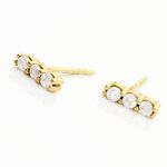 Boucles D'oreilles Puces Youssa Barrettes Or Jaune Oxyde De Zirconium - Puces Femme | Marc Orian
