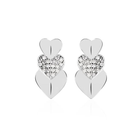 Boucles D'oreilles Pendantes Haze Argent Blanc Oxyde De Zirconium - Pendantes Femme | Marc Orian
