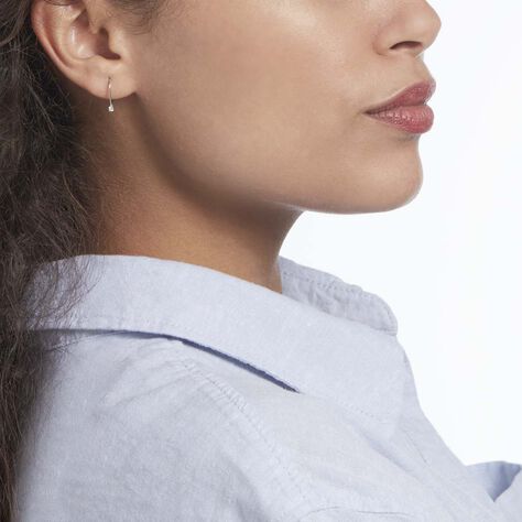 Boucles D'oreilles Pendantes Victoria Or Blanc Diamant - Boucles d'oreilles pierres précieuses Famille | Marc Orian