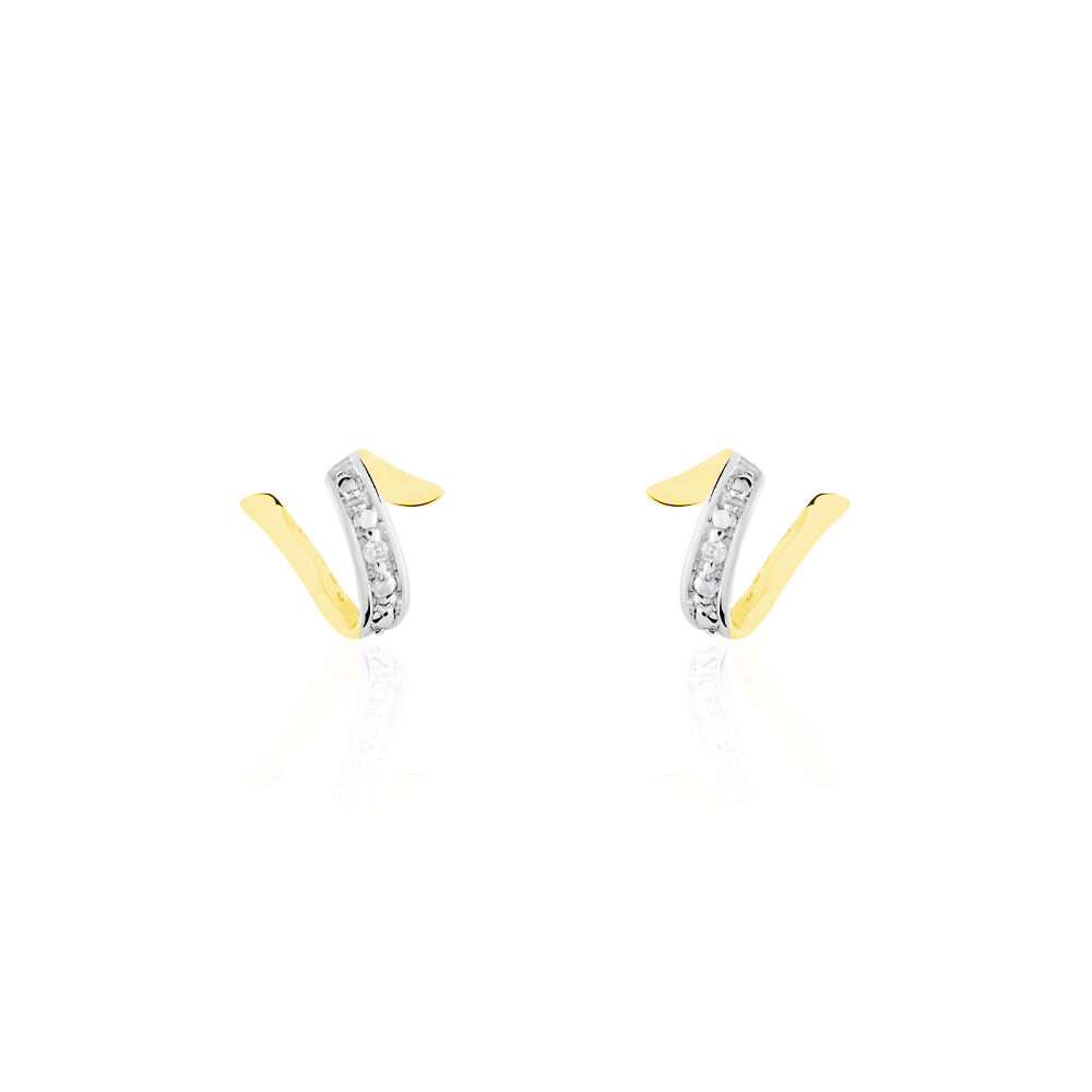 Boucles D'oreilles Puces Ouassima Or Jaune Diamant - Puces Femme | Marc Orian