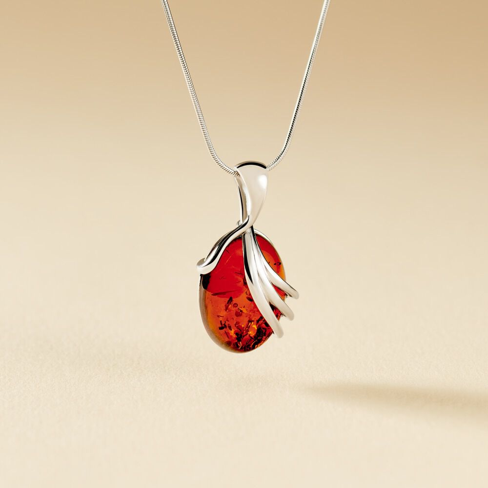 Collier Argent Blanc Aleina Ambre - Colliers avec pierres Femme | Marc Orian