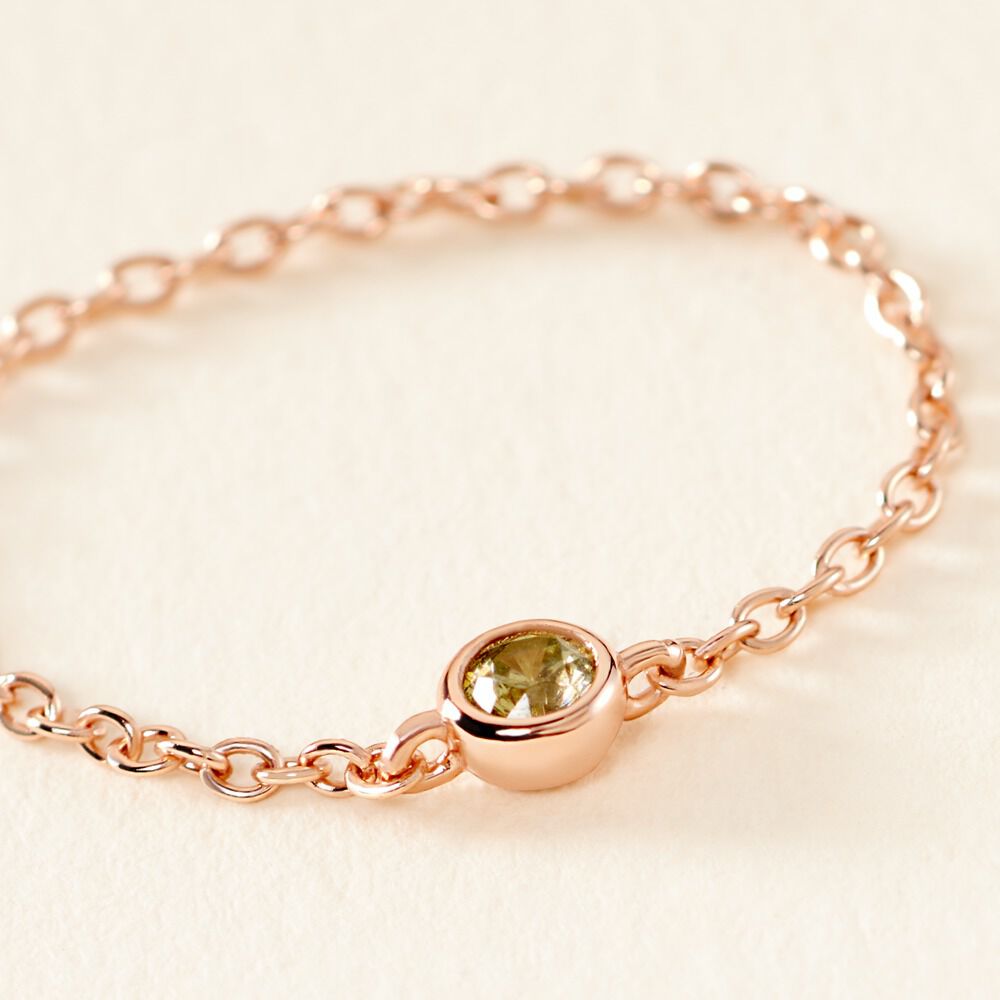 Bague Chaine Madalyn Argent Rose Oxyde De Zirconium - Solitaires Femme | Marc Orian