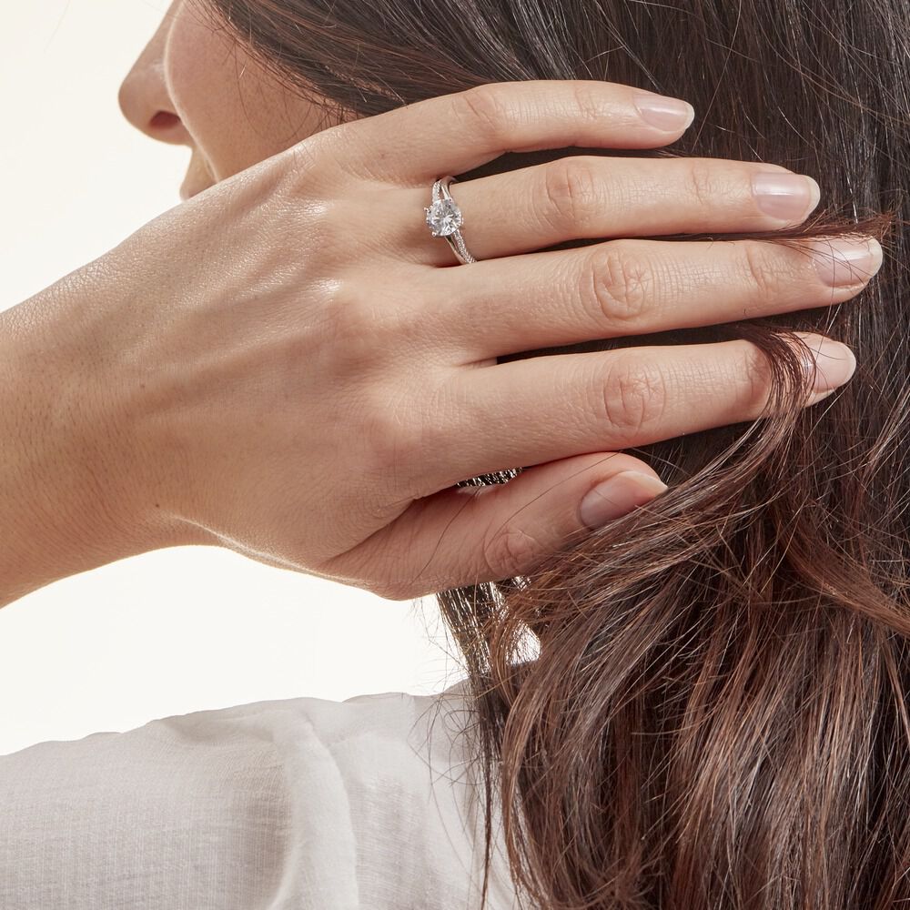 Bague Solitaire Poseidon Argent Blanc Oxyde De Zirconium - Solitaires Femme | Marc Orian