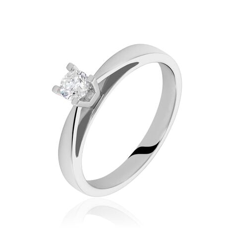 Bague Solitaire Loren Or Blanc Diamant - Solitaires Femme | Marc Orian