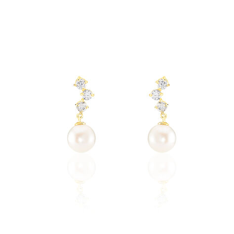 Boucles D'oreilles Pendantes Taiss Or Jaune Perle De Culture - Boucles d'oreilles Pendantes Femme | Marc Orian