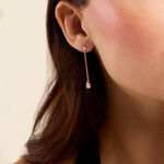 Boucles D'Oreilles Pendantes Regane Argent Dor&eacute; A L'Or 750/1000 Oxyde De Zirconium - Pendantes Femme | Marc Orian