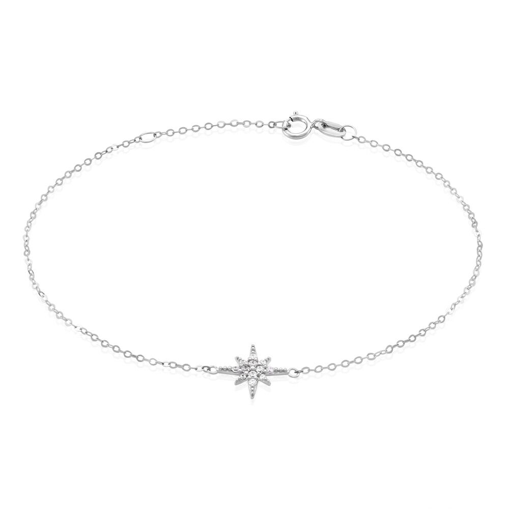 Bracelet Or Blanc Astrale Oxyde De Zirconium - Bracelets cha&icirc;nes Femme | Marc Orian