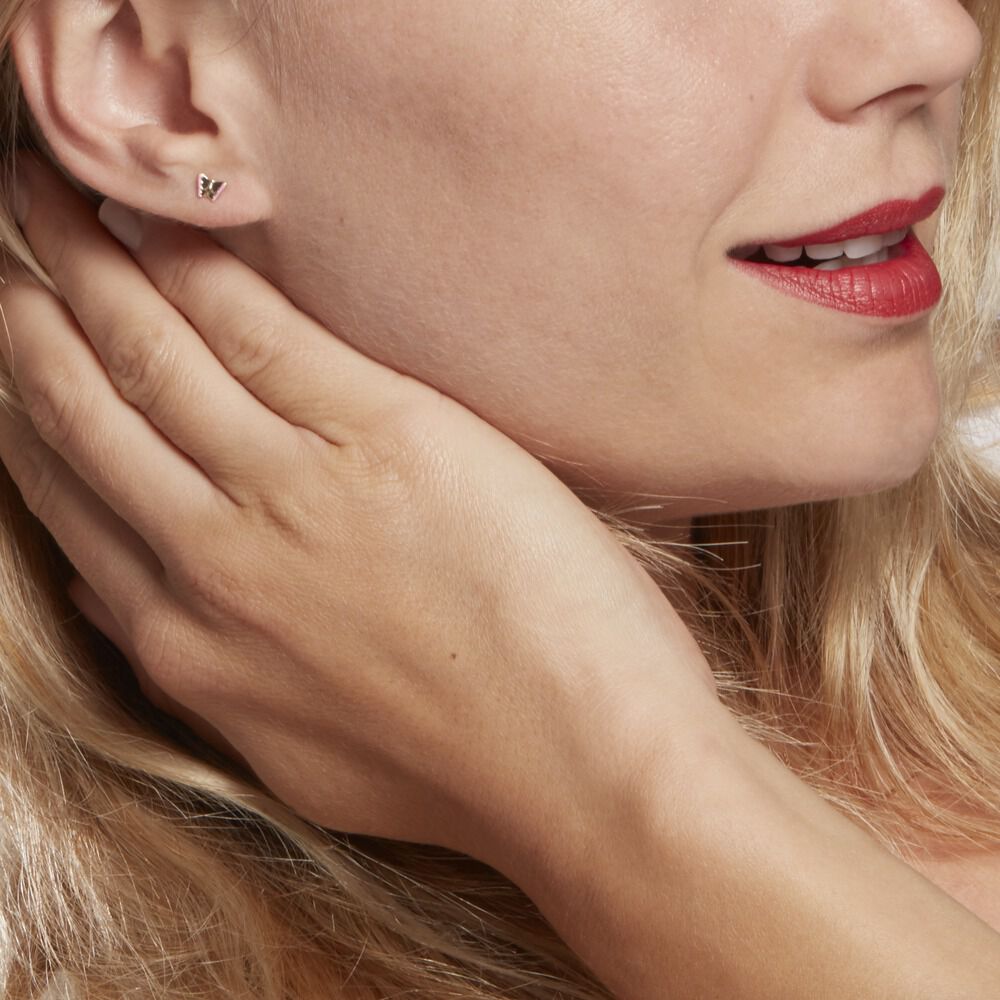 Boucles D'oreilles Puces Bartholomée Papillon Or Jaune - Puces Femme | Marc Orian