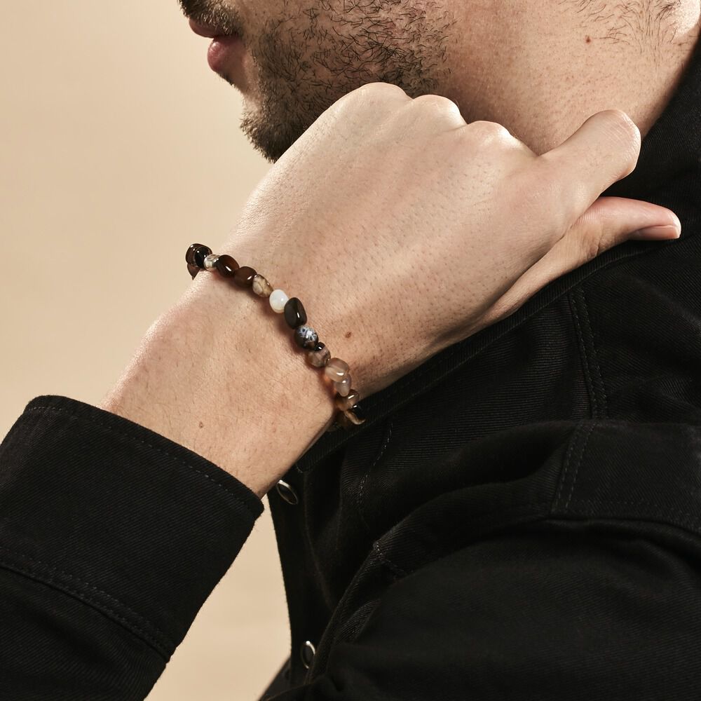 Bracelet Jourdan Boreal Argent Blanc Jade - Bracelets Pierre Homme | Marc Orian