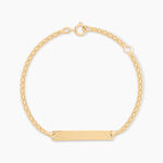 Bracelet Identit&eacute; Euphenia Maille Bismark Or Jaune - Gourmettes Enfant | Marc Orian