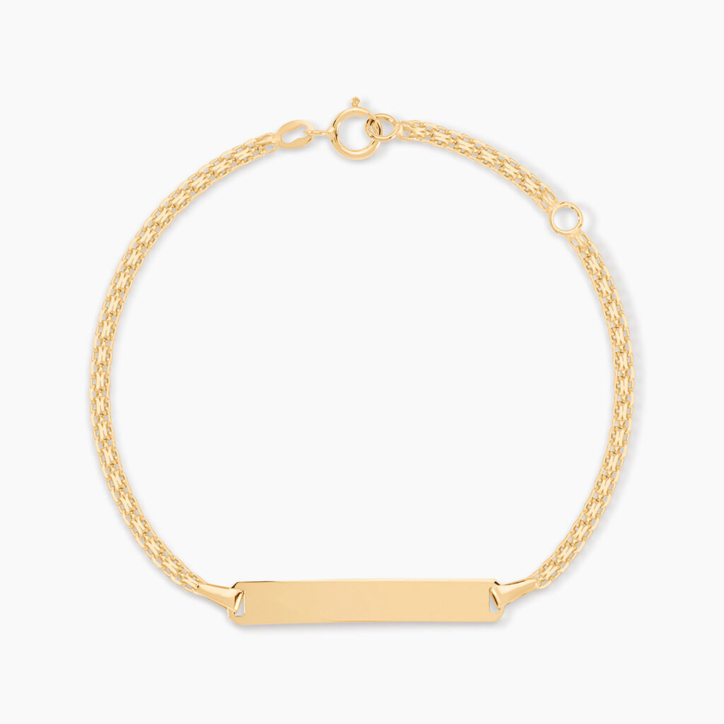 Bracelet Identité Euphenia Maille Bismark Or Jaune - Gourmettes Enfant | Marc Orian