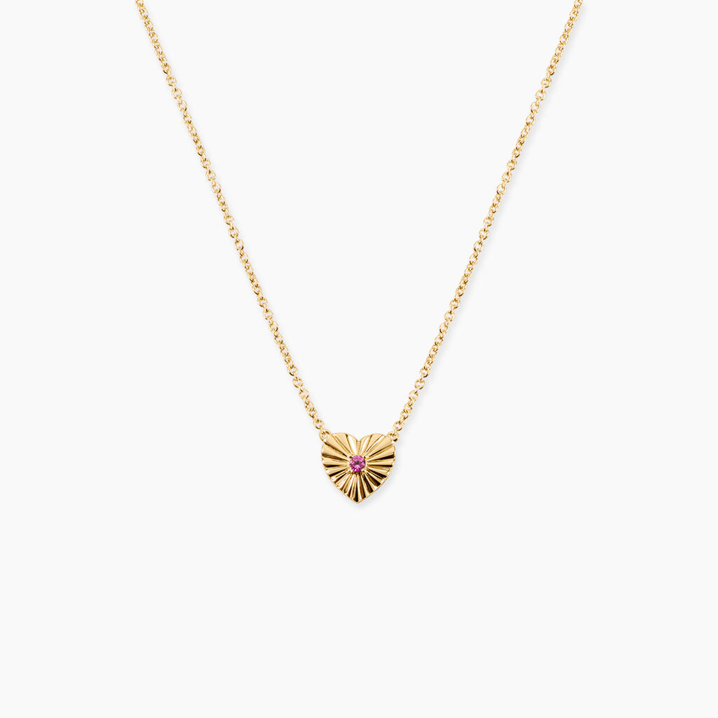 Collier Behruz Argent Dor&eacute; A L'Or 750/1000 Rhodolite - Colliers avec pierres Femme | Marc Orian