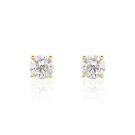 Boucles D'oreilles Puces Or Jaune Victoria Diamants - Puces Femme | Marc Orian