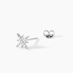 Boucles D'oreilles Puces Lysianne Argent Blanc Oxyde De Zirconium - Puces Femme | Marc Orian