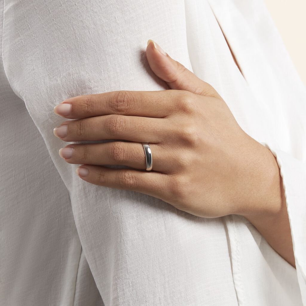 Alliance Sirona Demi Jonc Confort Or Blanc - Alliances Famille | Marc Orian