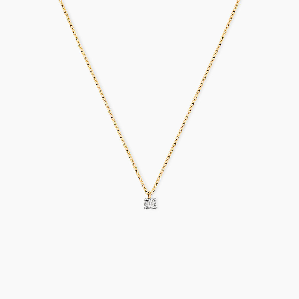 Collier Mei Or Jaune Diamant - Colliers solitaires Femme | Marc Orian