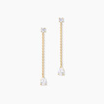 Boucles D'Oreilles Pendantes Regane Argent Dor&eacute; A L'Or 750/1000 Oxyde De Zirconium - Pendantes Femme | Marc Orian