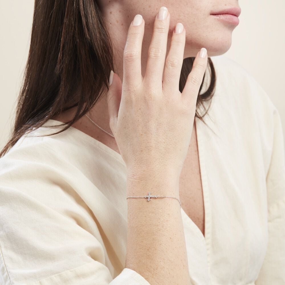 Bracelet Angel Argent Blanc Oxyde De Zirconium - Bracelets chaînes Femme | Marc Orian