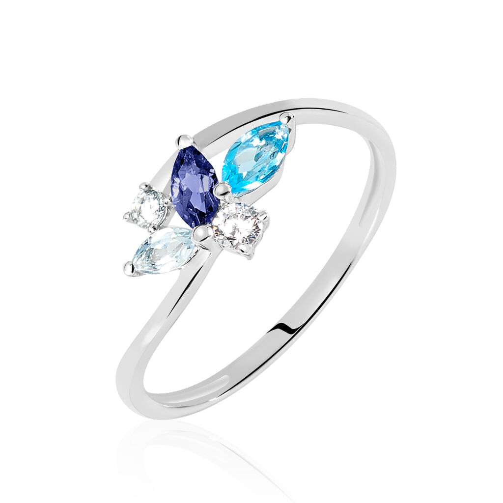 Bague Daurine Or Blanc Oxyde De Zirconium Iolite - Bagues pierres fines Femme | Marc Orian