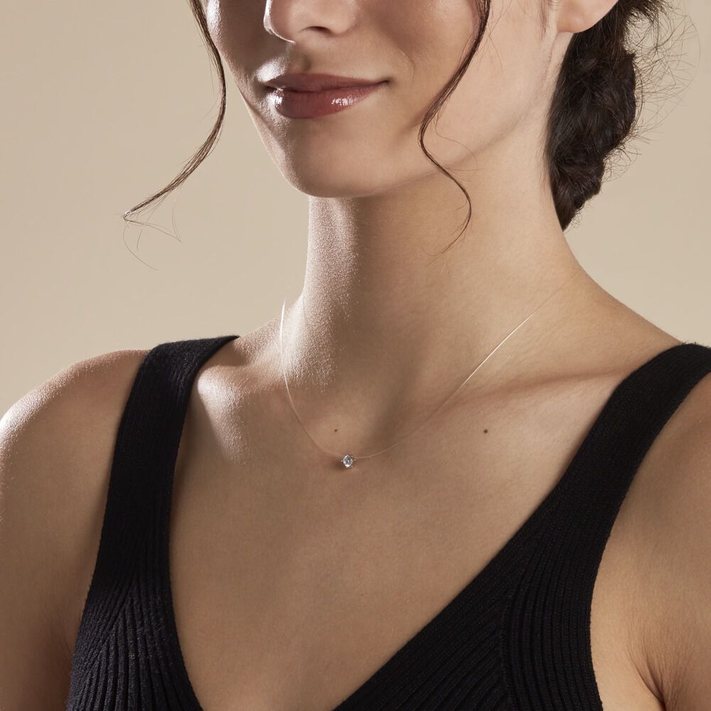 Collier Nylon Argent Blanc Oxyde - Colliers avec pierres Femme | Marc Orian