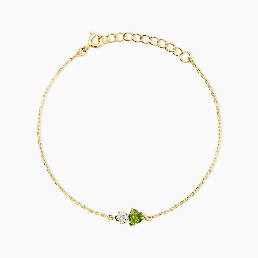 Bracelet Poem Argent Jaune P&eacute;ridot Oxyde De Zirconium - Bracelets fantaisie Femme | Marc Orian
