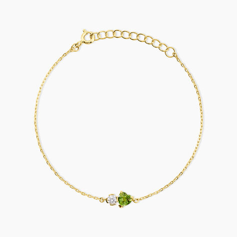 Bracelet Poem Argent Jaune P&eacute;ridot Oxyde De Zirconium - Bracelets fantaisie Femme | Marc Orian