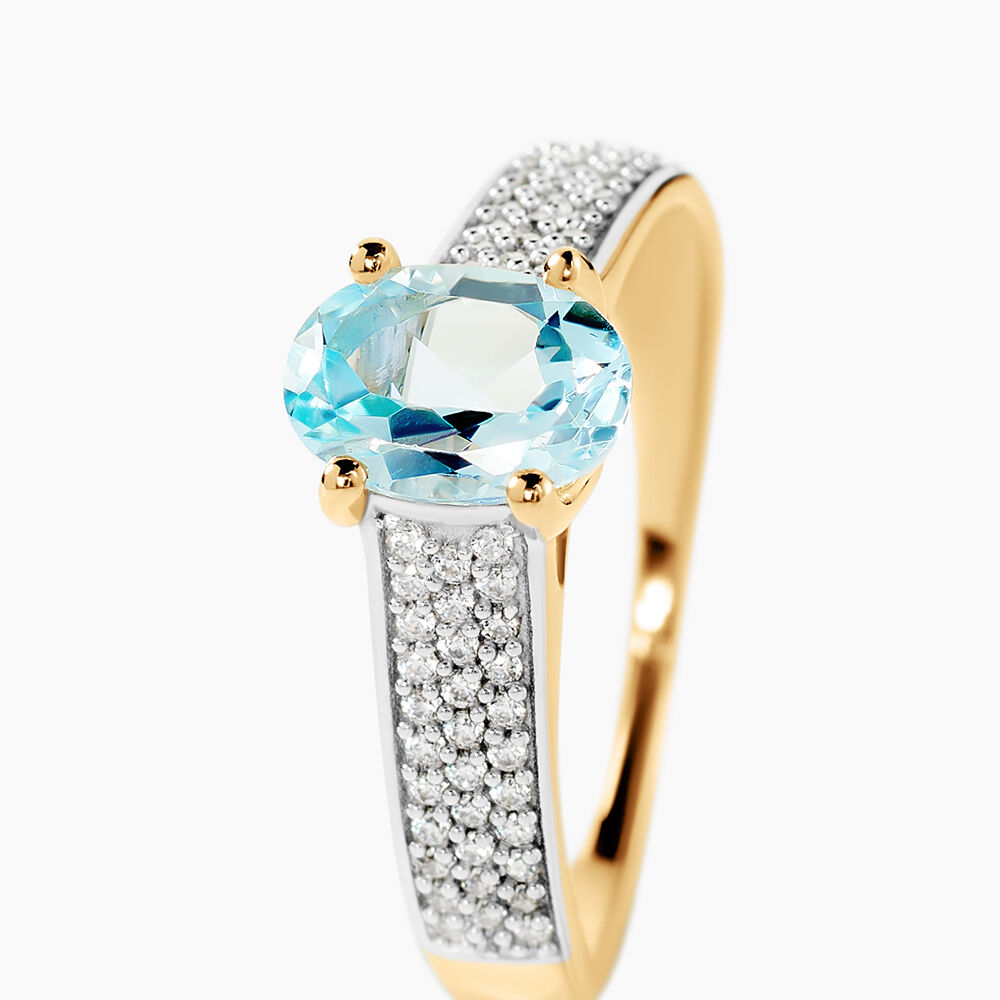 Bague Solitaire Crista Or Jaune Topaze Et Oxyde - Bagues pierres fines Femme | Marc Orian