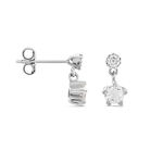 Boucles D'oreilles Puces Tibby Argent Blanc Oxyde De Zirconium - Puces Femme | Marc Orian