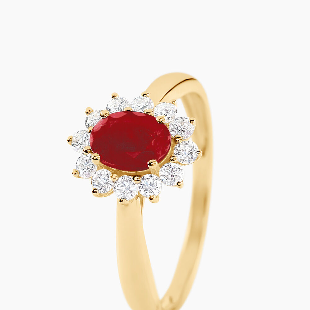 Bague Vladimir Or Jaune Rubis Diamants - Bagues vintage Femme | Marc Orian