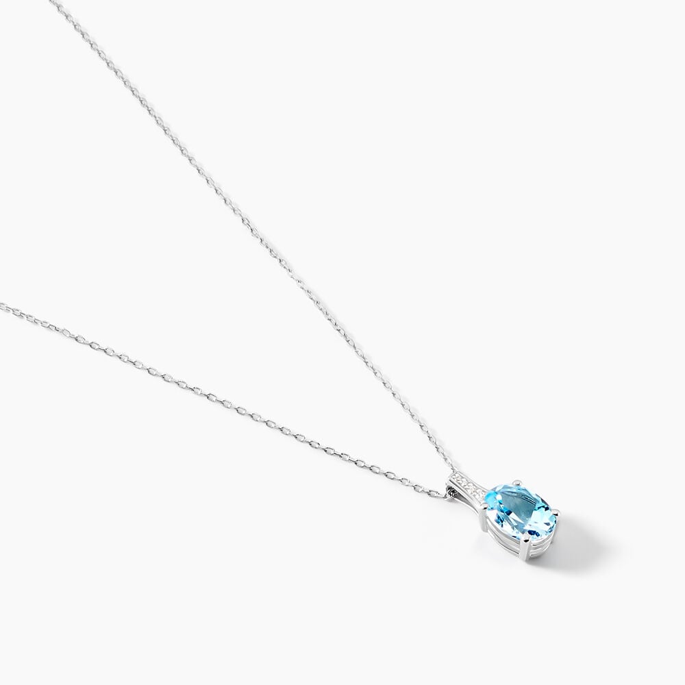 Collier Cindy Or Blanc Topaze Oxyde De Zirconium - Colliers avec pierres Femme | Marc Orian