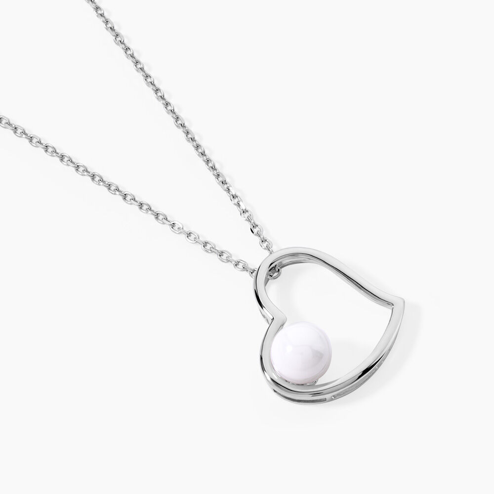 Collier Isalyne Argent Blanc C&eacute;ramique - Colliers avec pierres Femme | Marc Orian